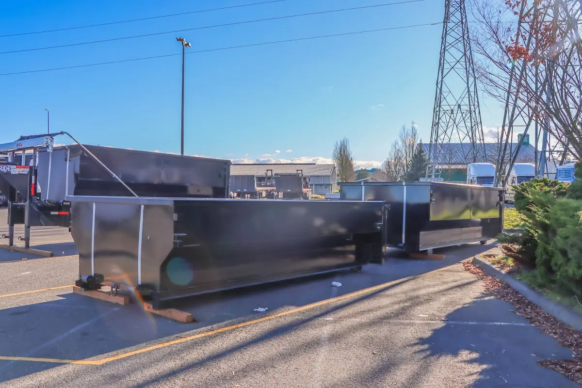 Roll-off dumpster ready for waste disposal at job site for Roll Off Dumpster Rental in Albany